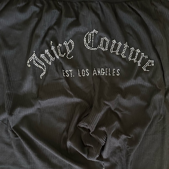 Juicy Couture 2PC Short Sleeve Top & Long Pants Pajama Set, Black - Picture 6 of 8